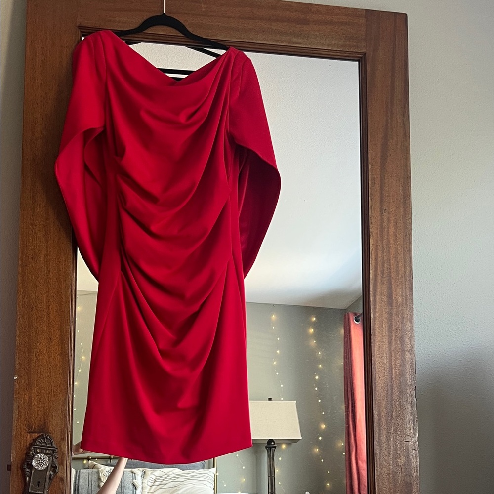Betsy & Adam Vibrant Red dress